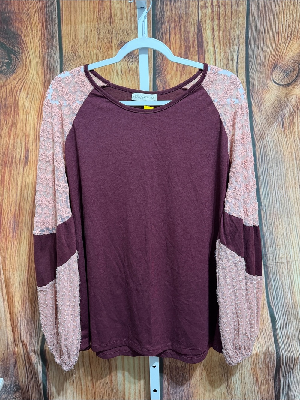 🚨($3 Bundled) Grace + Emma Lace Long Sleeve Blouse Size XL